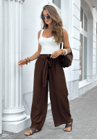 Material Hose wide leg z paskiem Jefferson City Schokoladenbraun