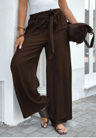 Material Hose wide leg z paskiem Jefferson City Schokoladenbraun