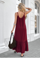 Kleid mini na ramiączkach New Iberia Burgunderrot