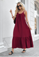 Kleid mini na ramiączkach New Iberia Burgunderrot
