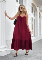 Kleid mini na ramiączkach New Iberia Burgunderrot