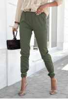 Wiskozowe Hose z paskiem Charleston Khaki