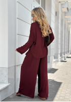 Wiskozowy Set Hemd i Hose wide leg Summer Skies Burgunderrot
