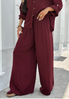 Wiskozowy Set Hemd i Hose wide leg Summer Skies Burgunderrot