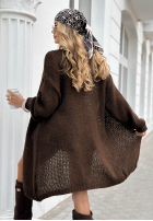 Langer gestrickter Cardigan Bueno Schokoladenbraun