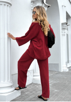 Set Bluse i Hose wide leg Telling You Burgunderrot