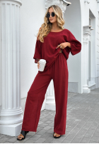 Set Bluse i Hose wide leg Telling You Burgunderrot