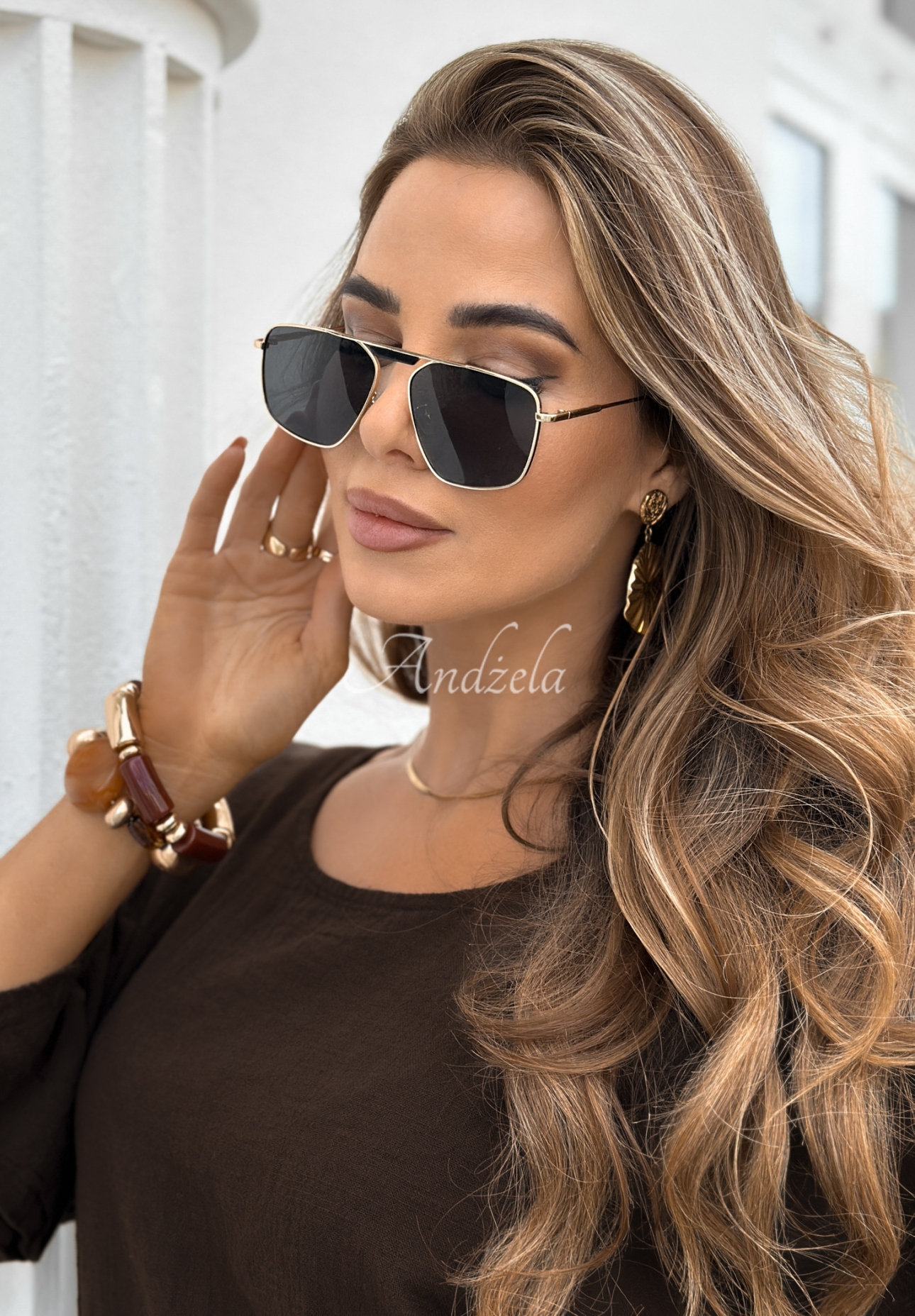 Sonnenbrille Glamorous Glances gold-schwarz