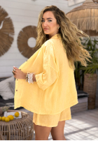 Leinenset Hemd und Shorts Written In Sand Bananengelb II