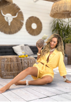 Leinenset Hemd und Shorts Written In Sand Bananengelb II