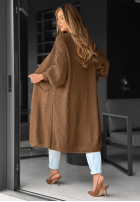 Długi Cardigan oversize Lincoln Park Schokoladenbraun