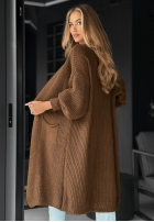 Długi Cardigan oversize Lincoln Park Schokoladenbraun