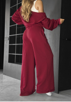 Set Sweatshirt i Hose wide leg Let’s Do This Burgunderrot