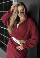 Set Sweatshirt i Hose wide leg Let’s Do This Burgunderrot