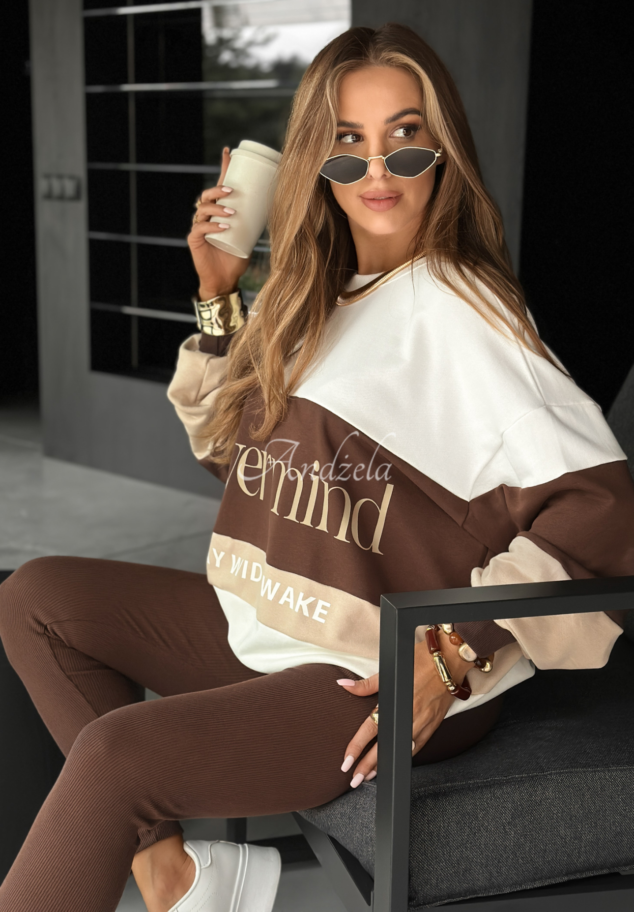 Set Leggings und Oberteil This Is Real Schokoladenbraun