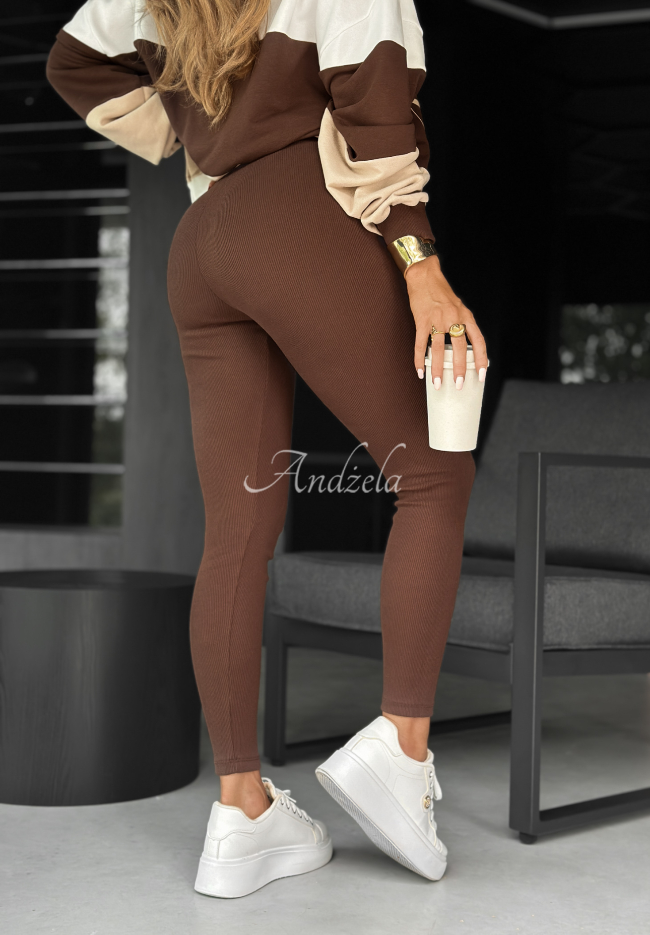 Set Leggings und Oberteil This Is Real Schokoladenbraun