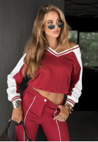 Set Sweatshirt i Hose Moment To Think Burgunderrot