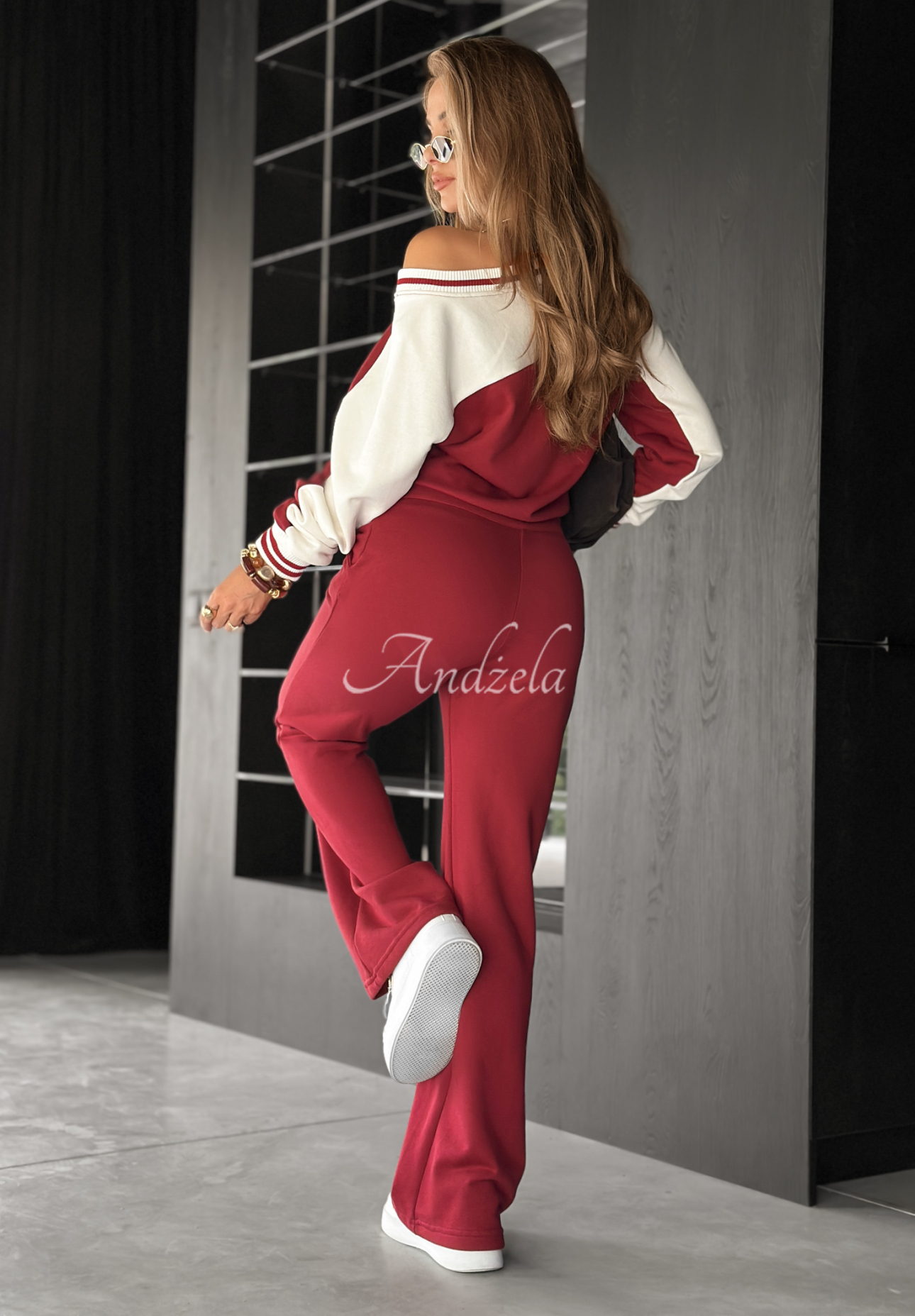 Set aus Sweatshirt und Hose Moment To Think Burgunderrot