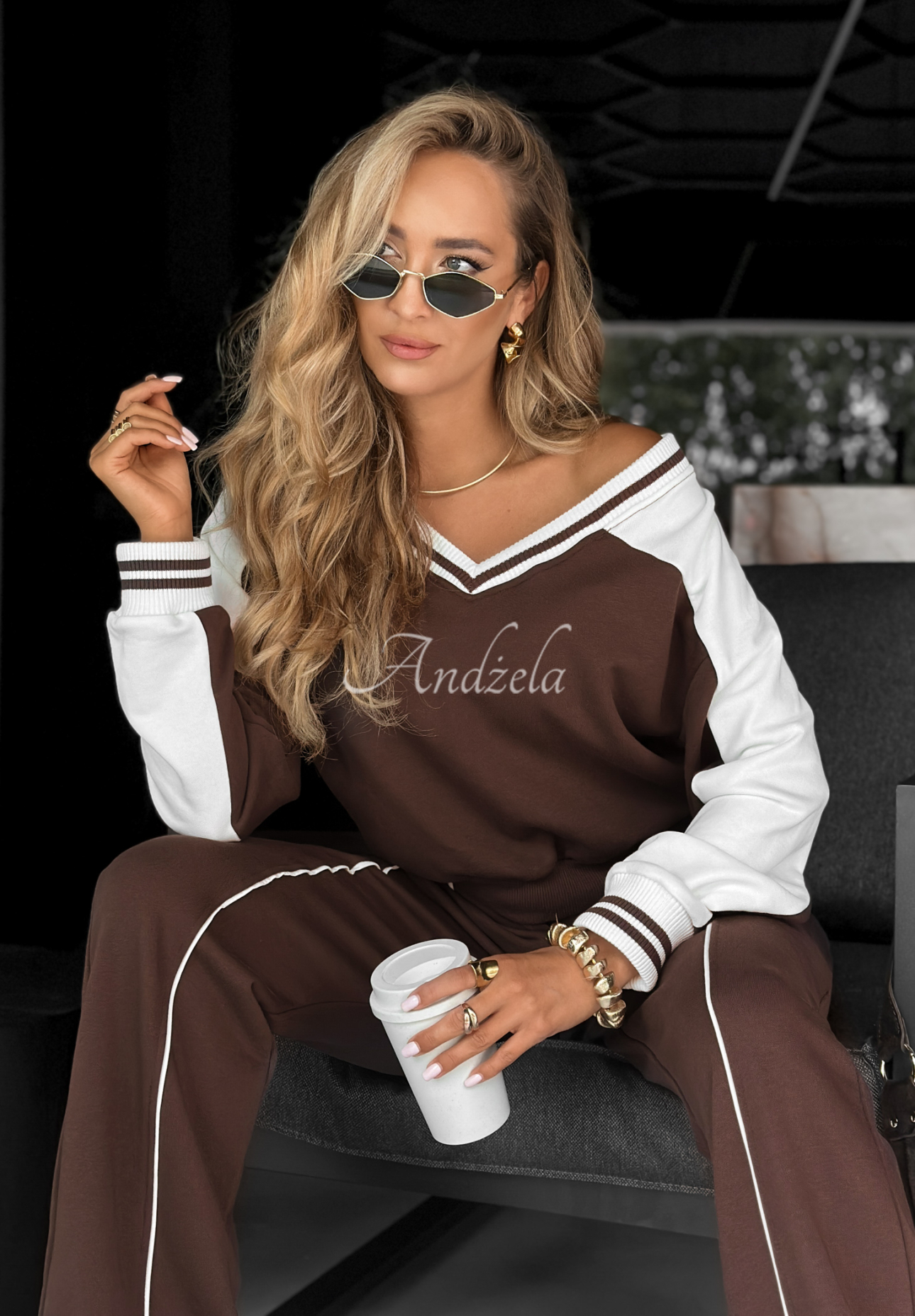 Set aus Sweatshirt und Hose Moment To Think Schokoladenbraun