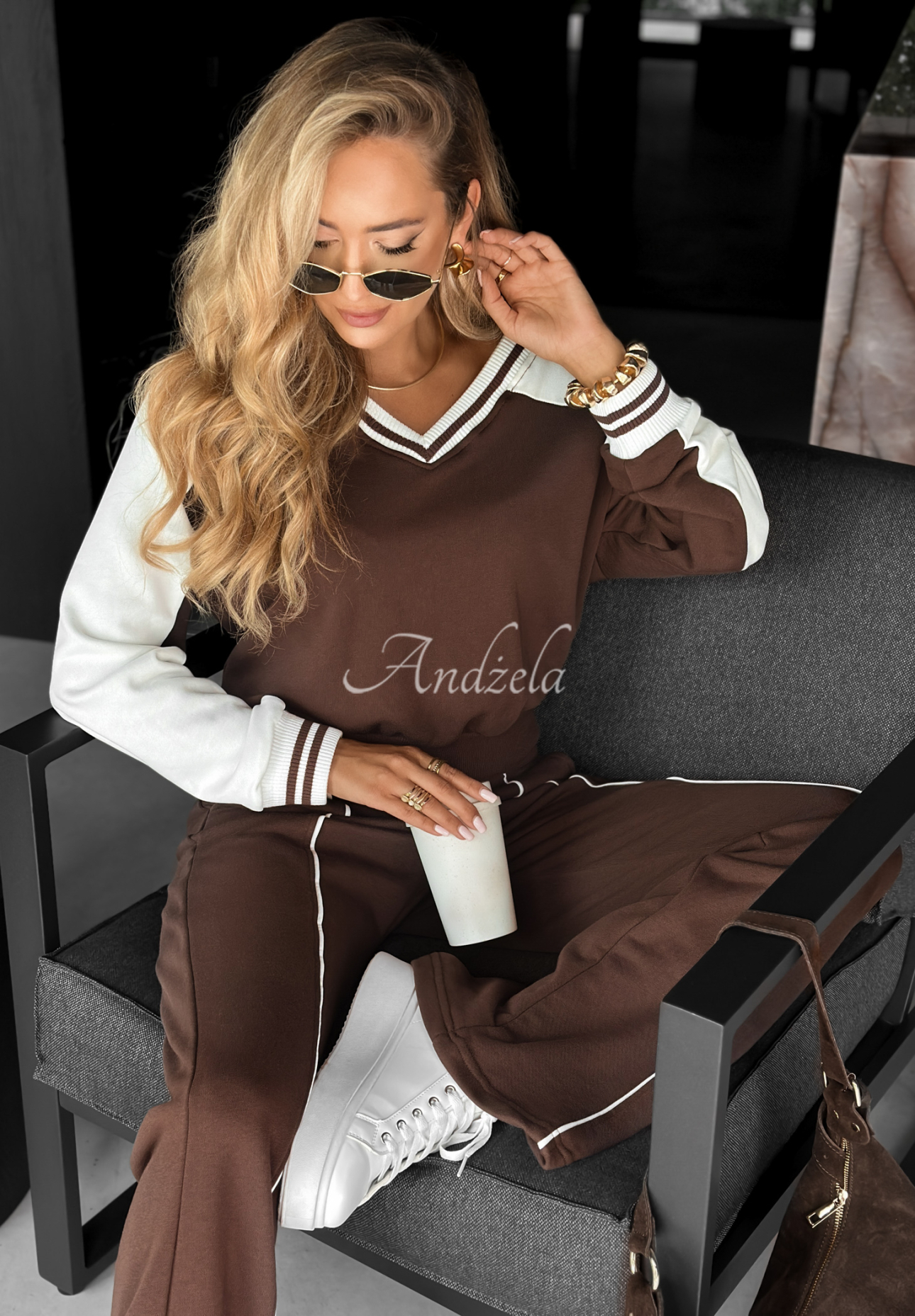 Set aus Sweatshirt und Hose Moment To Think Schokoladenbraun