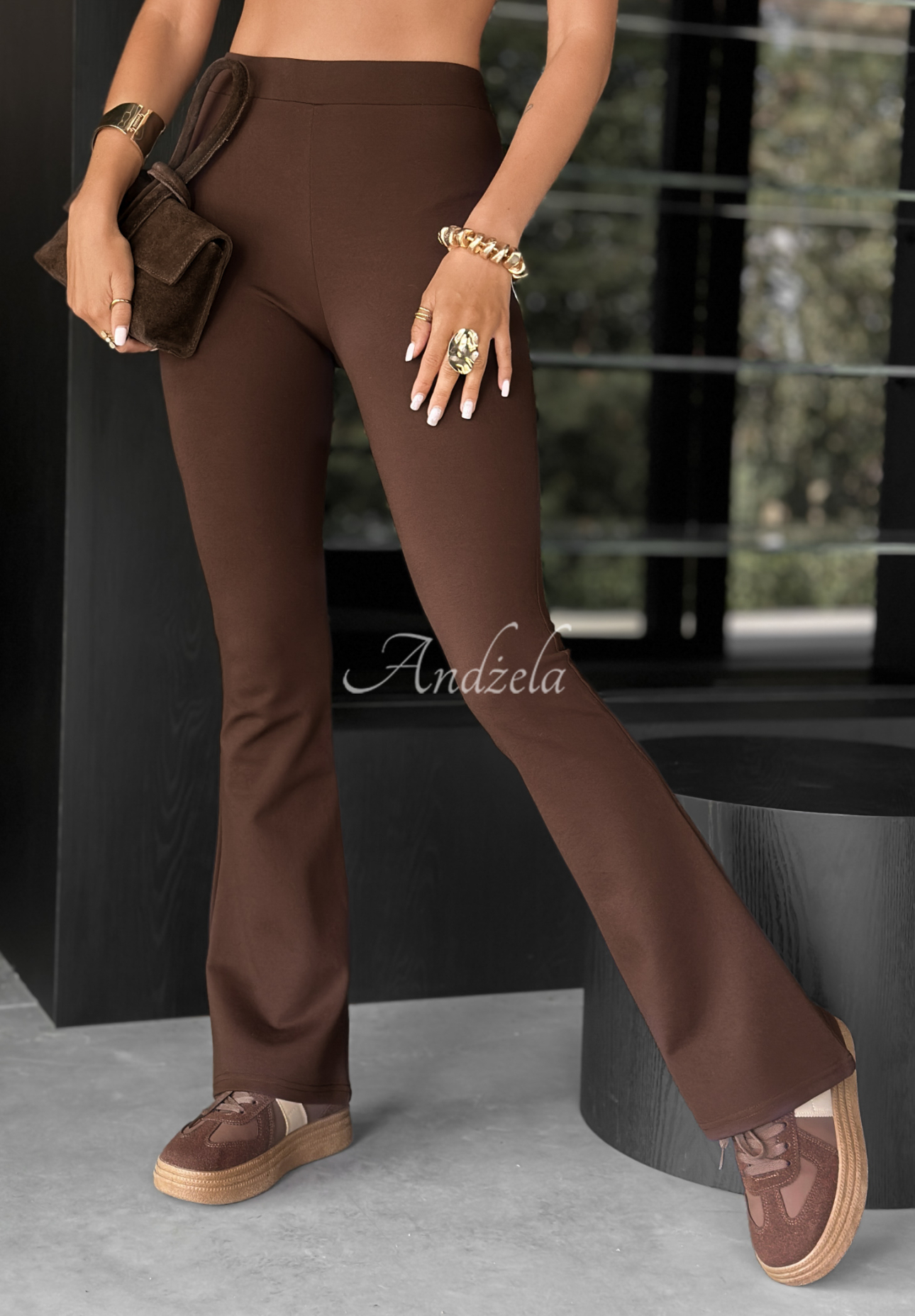 Ausgestellte Leggings Nashville Schokoladenbraun