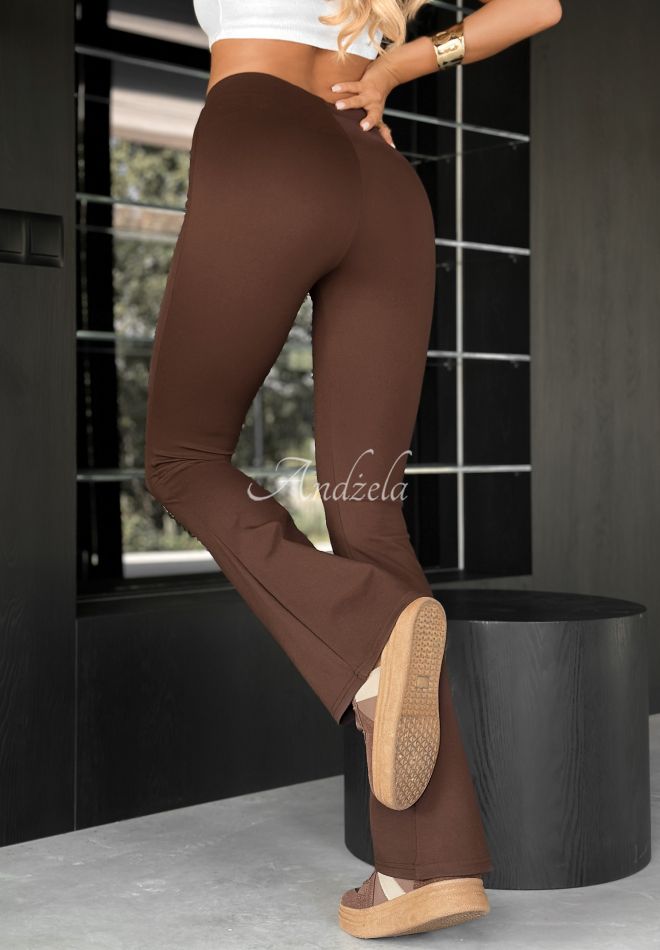 Ausgestellte Leggings Nashville Schokoladenbraun