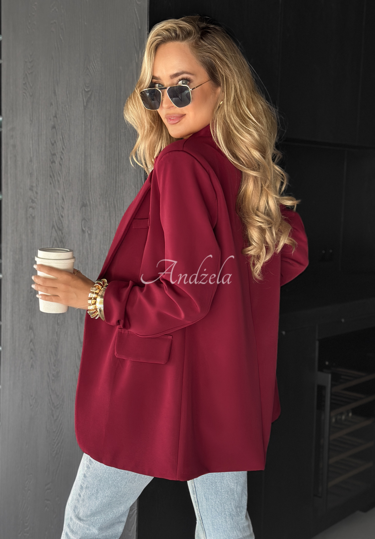 Oversize Blazer Best Version Burgunderrot