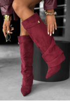 Lange zamszowe Stiefel Cartagena Burgund