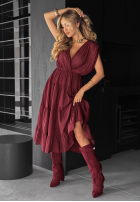 Kleid na szerokich ramiączkach Feel It Now Burgunderrot