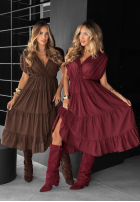 Kleid na szerokich ramiączkach Feel It Now Burgunderrot