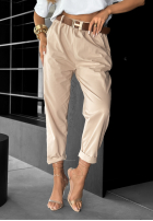 Hose z paskiem Take A Look Beige
