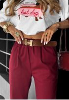 Hose z paskiem Take A Look Burgund
