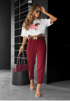 Hose z paskiem Take A Look Burgund