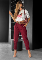 Hose z paskiem Take A Look Burgund
