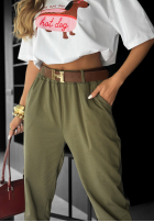 Hose z paskiem Take A Look Khaki