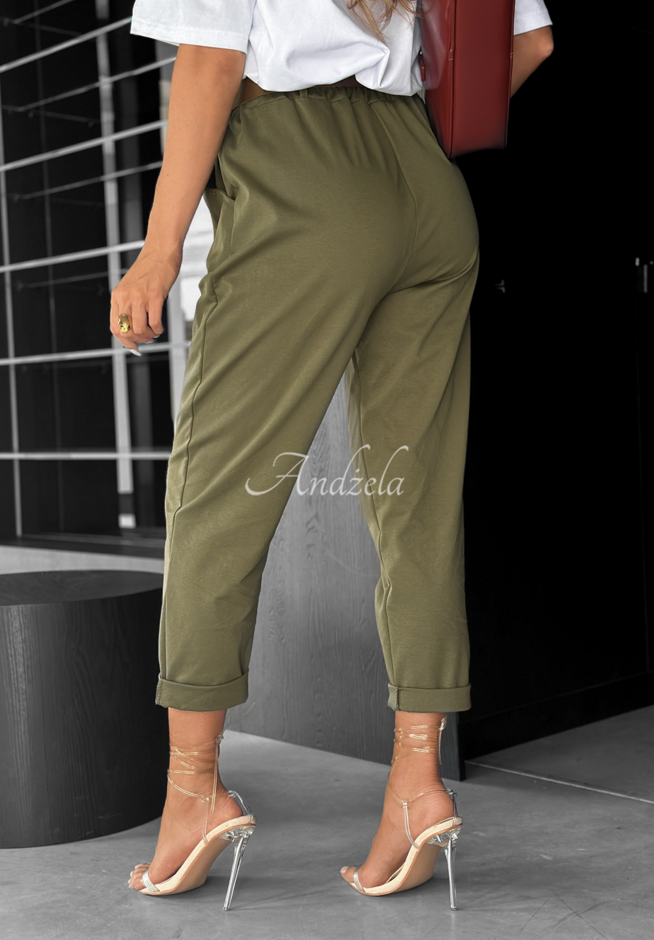 Hose mit Gürtel Take A Look Khaki