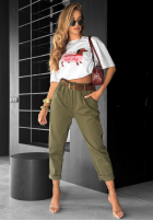 Hose z paskiem Take A Look Khaki