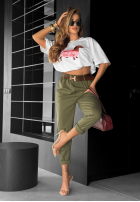 Hose z paskiem Take A Look Khaki