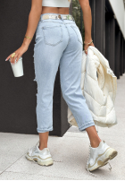 Hose Jeans mom fit z przetarciami Never Told You Blau