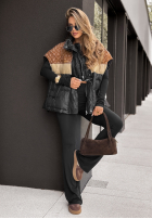 Puchowa Weste Mit Muster Just You Schwarz-Braun