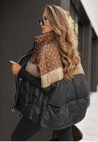 Puchowa Weste Mit Muster Just You Schwarz-Braun
