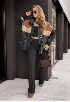 Puchowa Weste Mit Muster Just You Schwarz-Braun