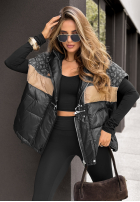 Puchowa Weste Mit Muster Just You Schwarz-Grau