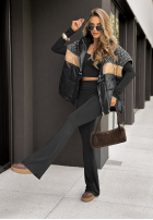 Puchowa Weste Mit Muster Just You Schwarz-Grau