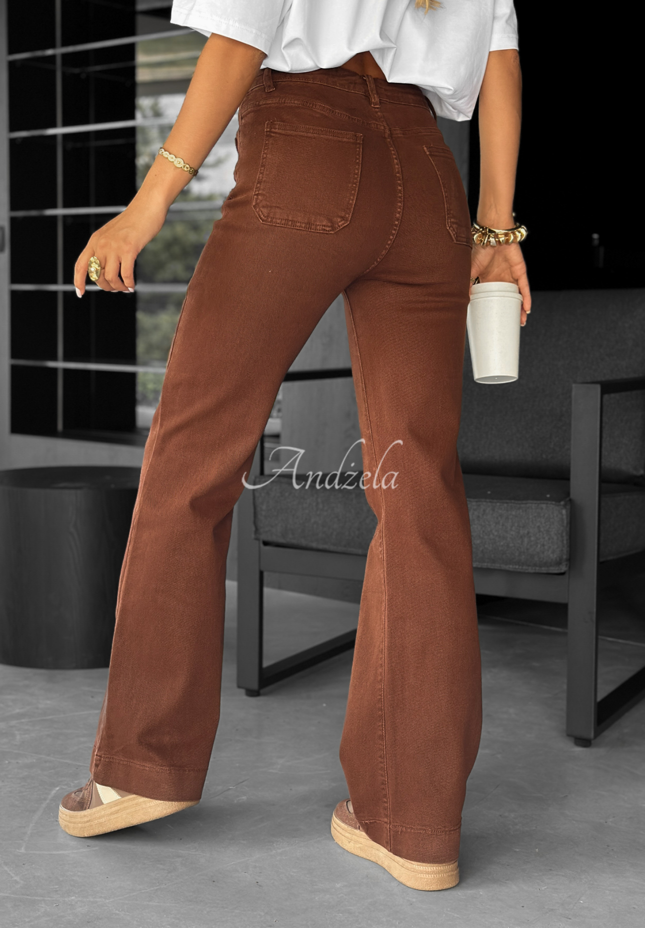 Jeanshose wide leg This Is Real Schokoladenbraun