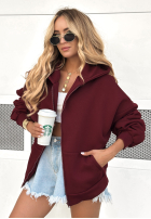 Sweatshirt z kapturem oversize Don't Tell Burgunderrot