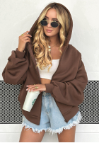 Sweatshirt z kapturem oversize Don't Tell Schokoladenbraun