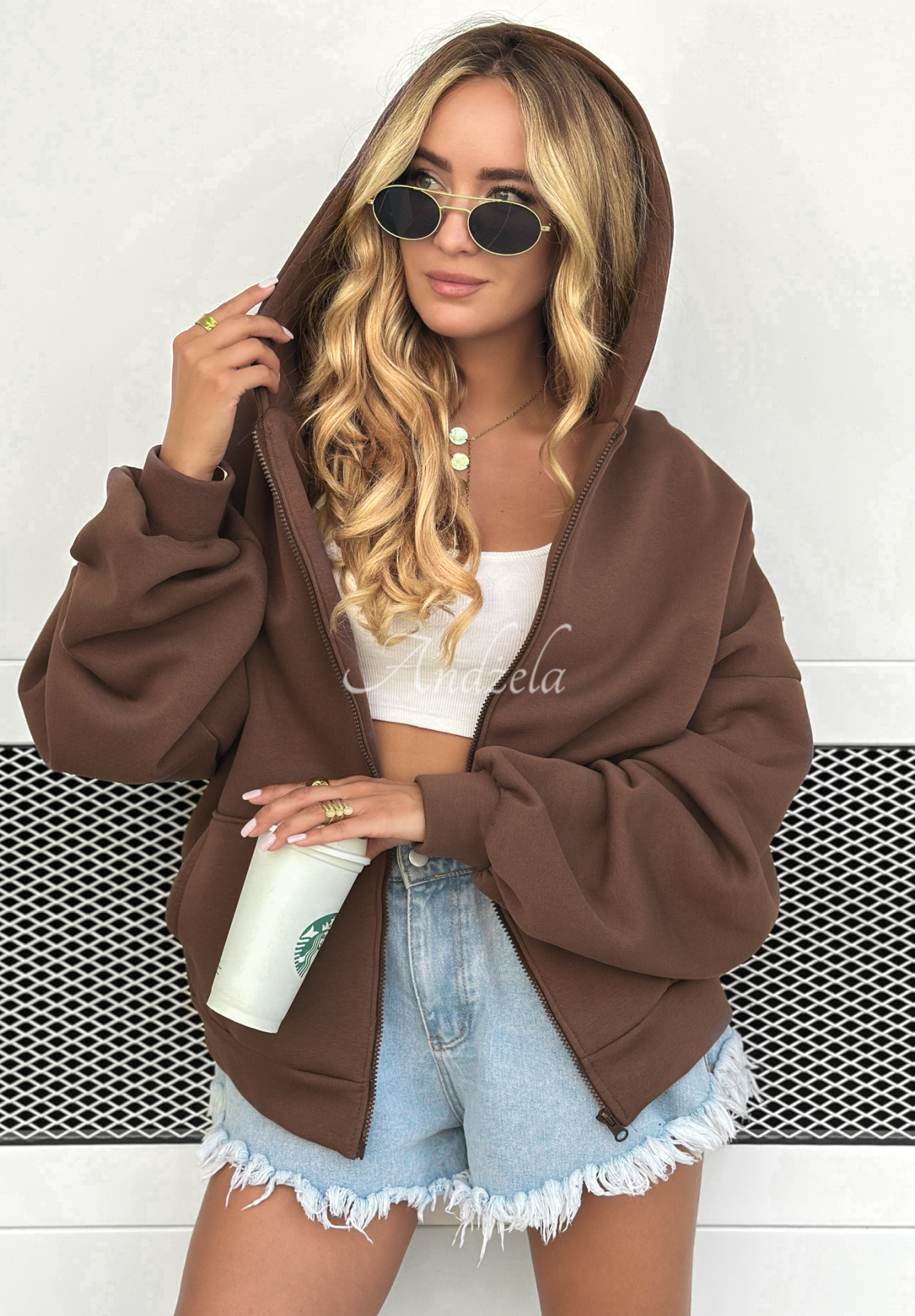 Oversize Sweatshirt mit Kapuze Don&#039;t Tell Schokoladenbraun