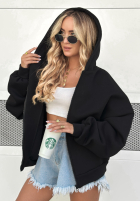 Sweatshirt z kapturem oversize Don't Tell Schwarz
