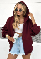 Sweatshirt z kapturem oversize Don't Tell Burgunderrot